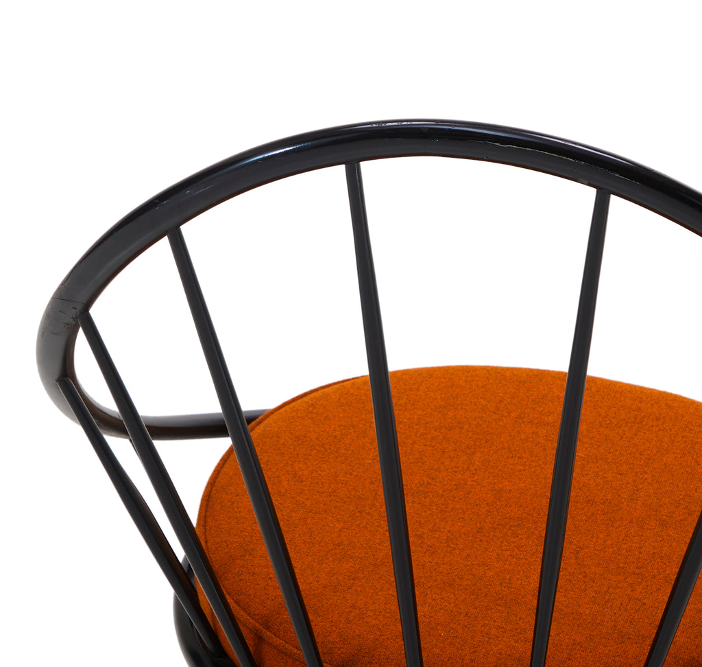 Black & Orange Round Spindle Back Lounge Chair