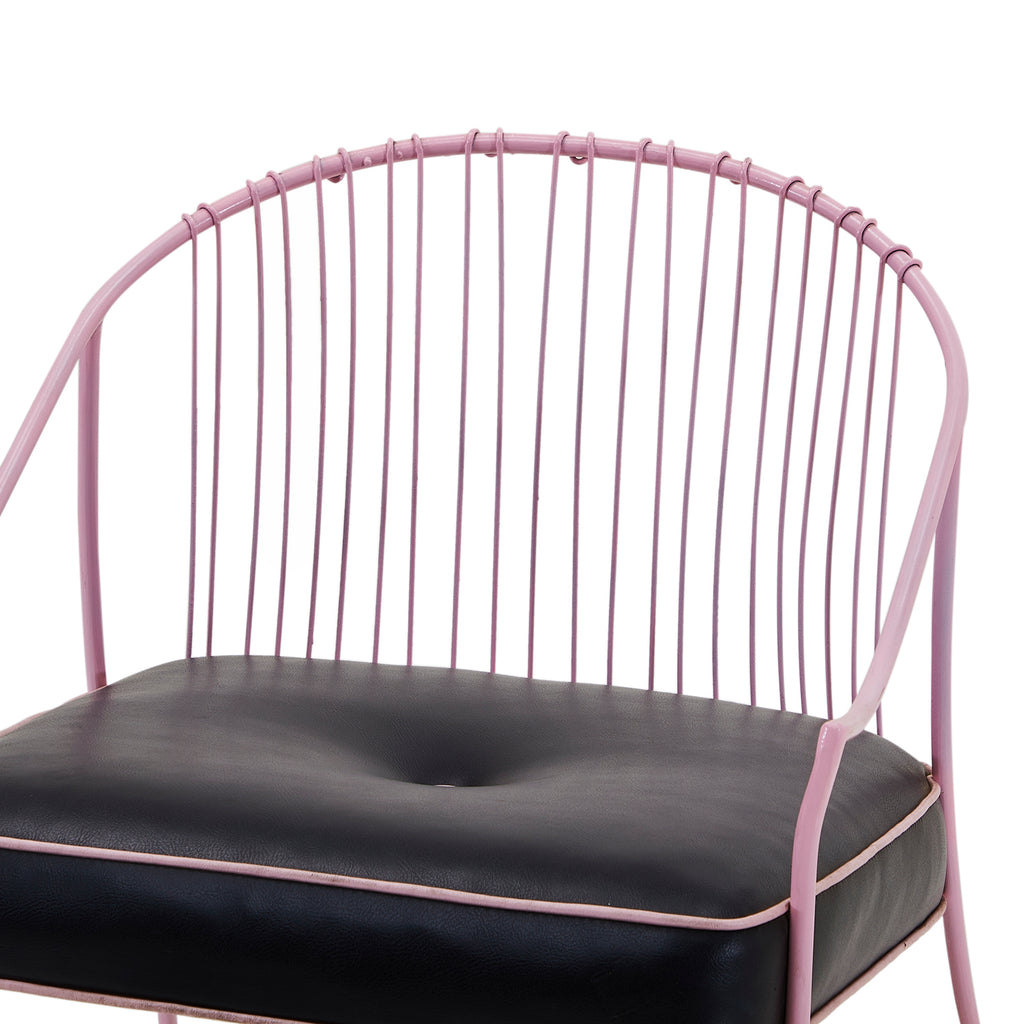 Black & Pink Wire Outdoor Chair