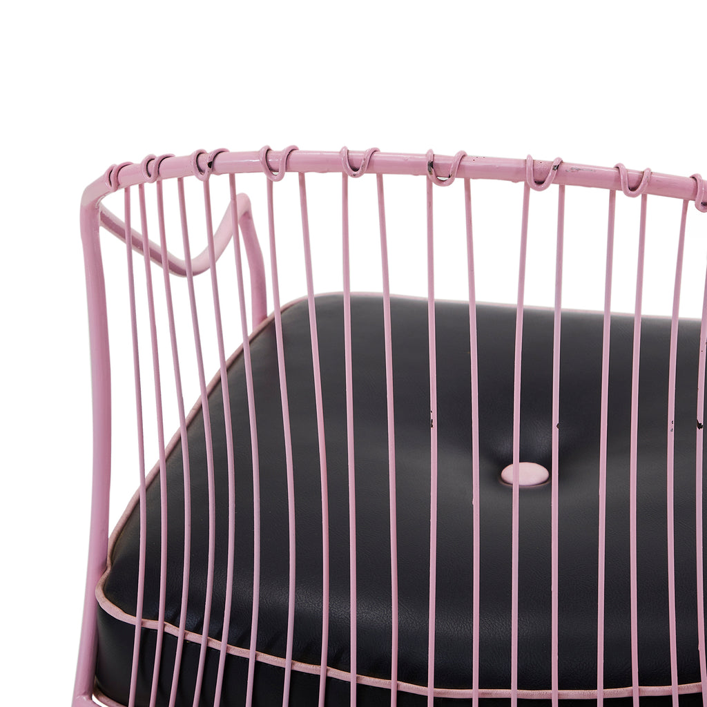 Black & Pink Wire Outdoor Chair
