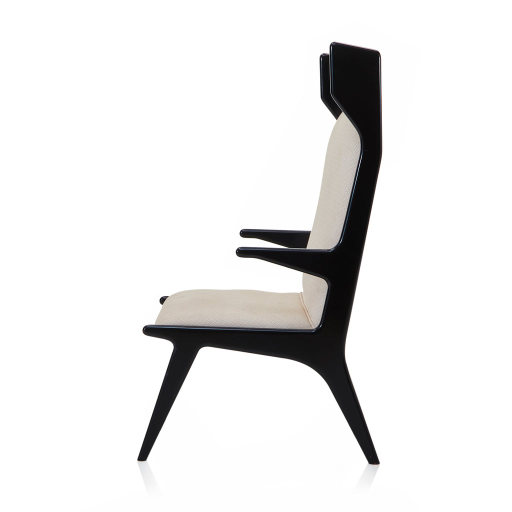 Black & White Italian Wingback Arm Chair