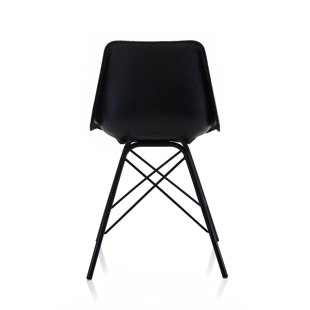 Black Saddle Leather Dining Chair