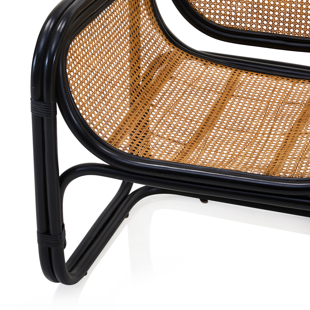 Black Rattan & Wicker Arm Chair