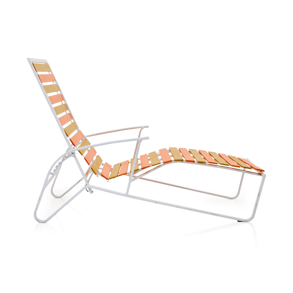 Orange and Olive Outdoor Chaise Lounger