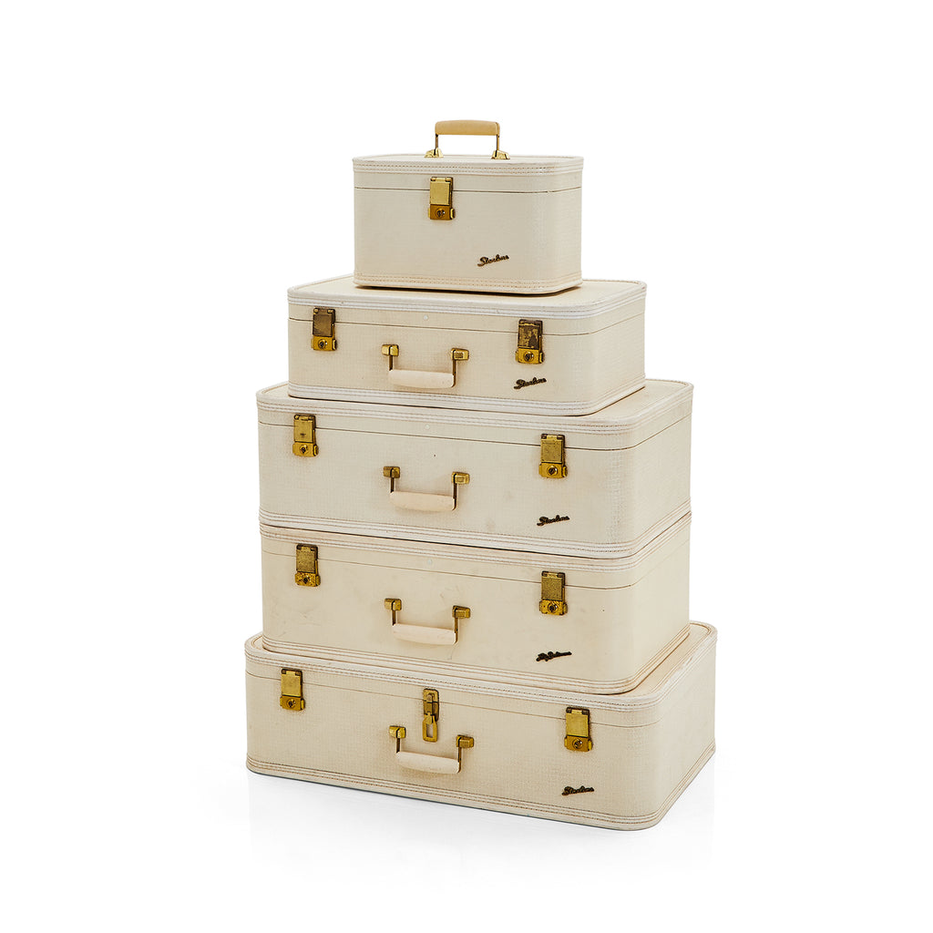 Small White Starline Suitcase