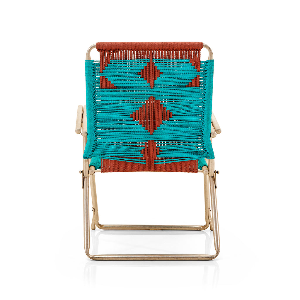 Orange & Blue Rope Southwestern Folding Lawn Chair