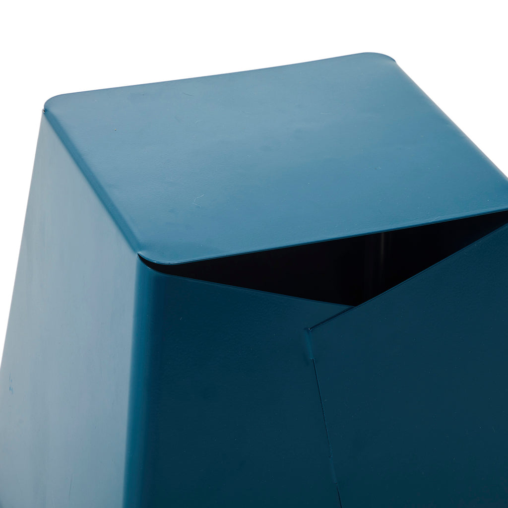 Teal Blue Solid Metal Stool