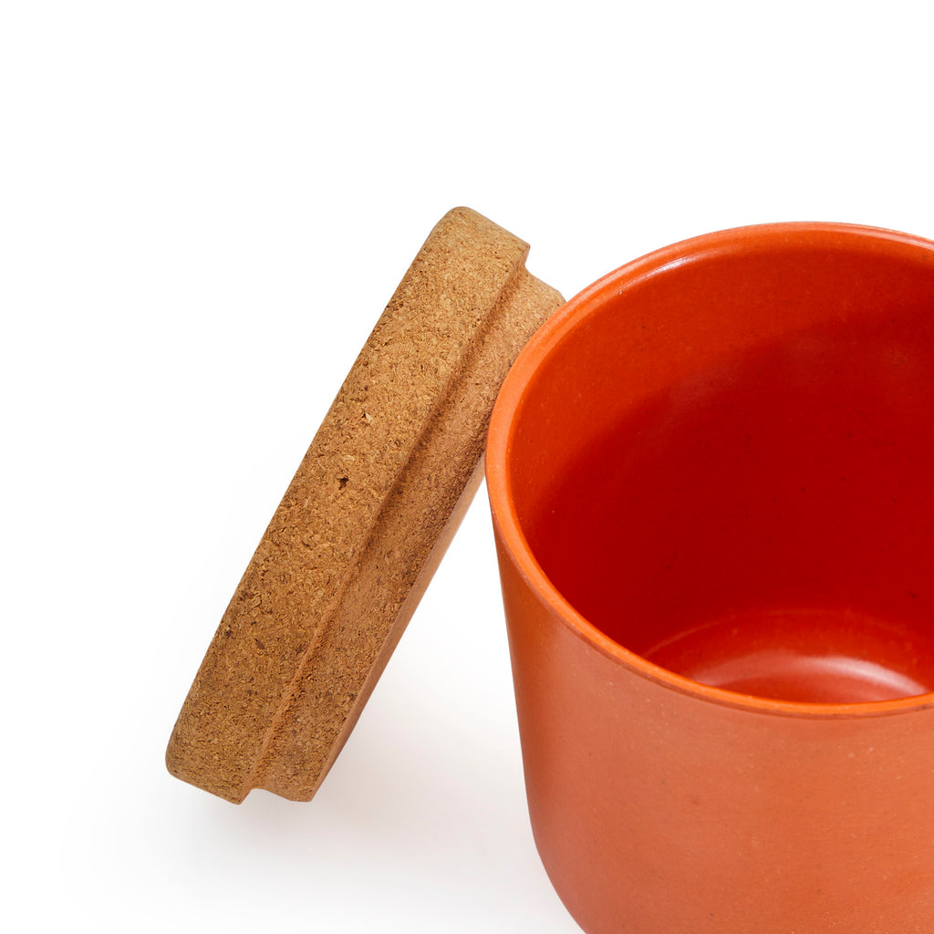 Orange Plastic Container with Cork Lid Small (A+D)