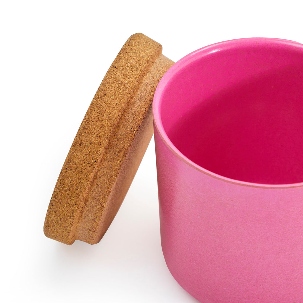 Pink Plastic Pot with Cork Lid Small (A+D)