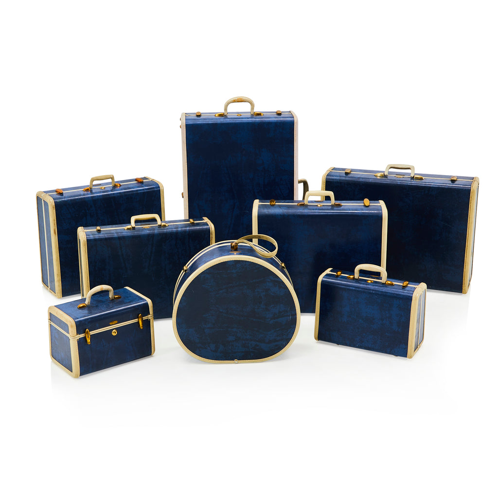 Blue & White Samsonite Medium Suitcase