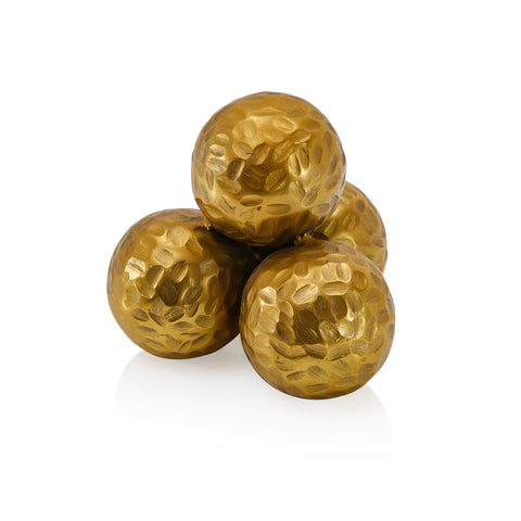 Gold Stack of Four Textured Spheres (A+D)