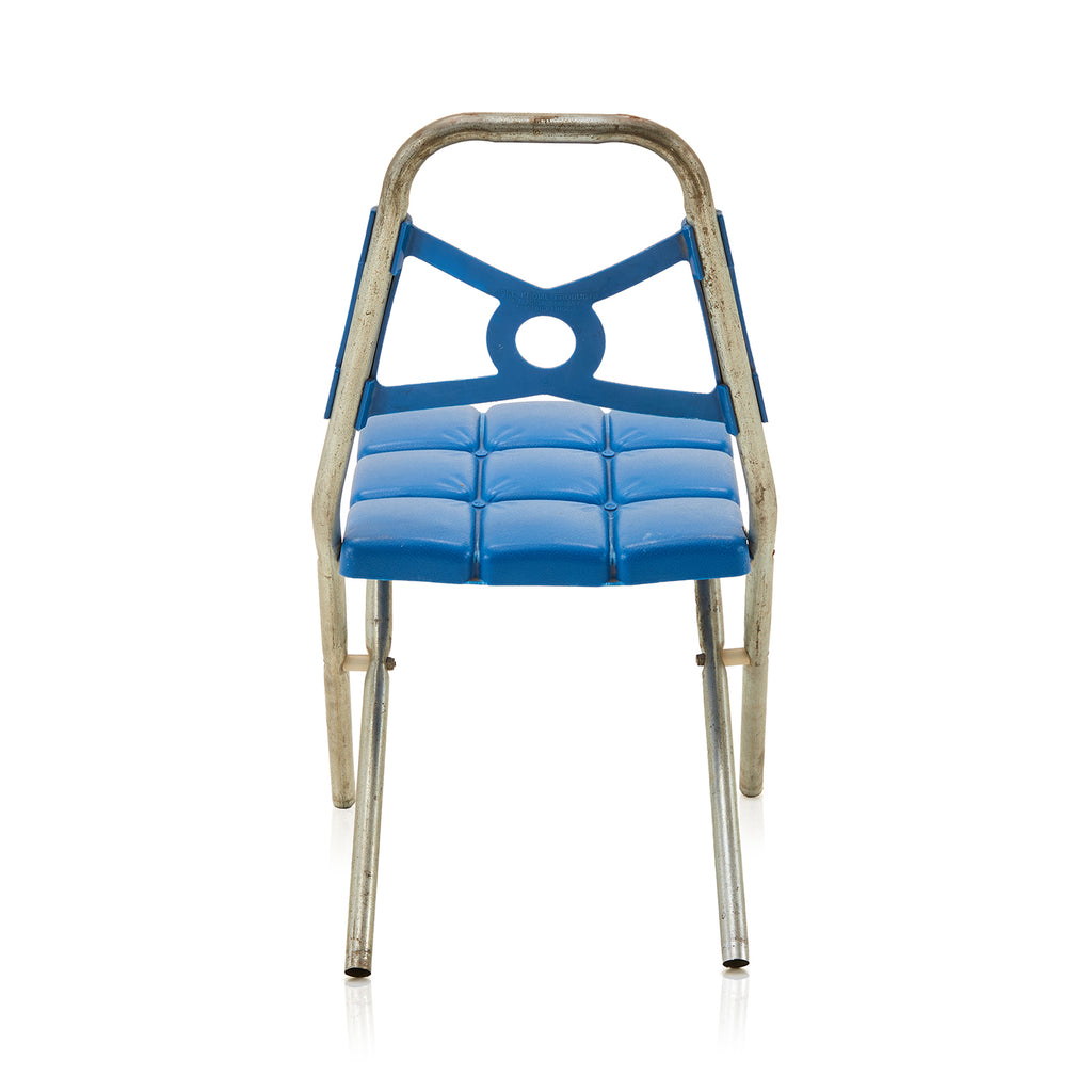 Blue & Aluminum Kids Size Folding Chair