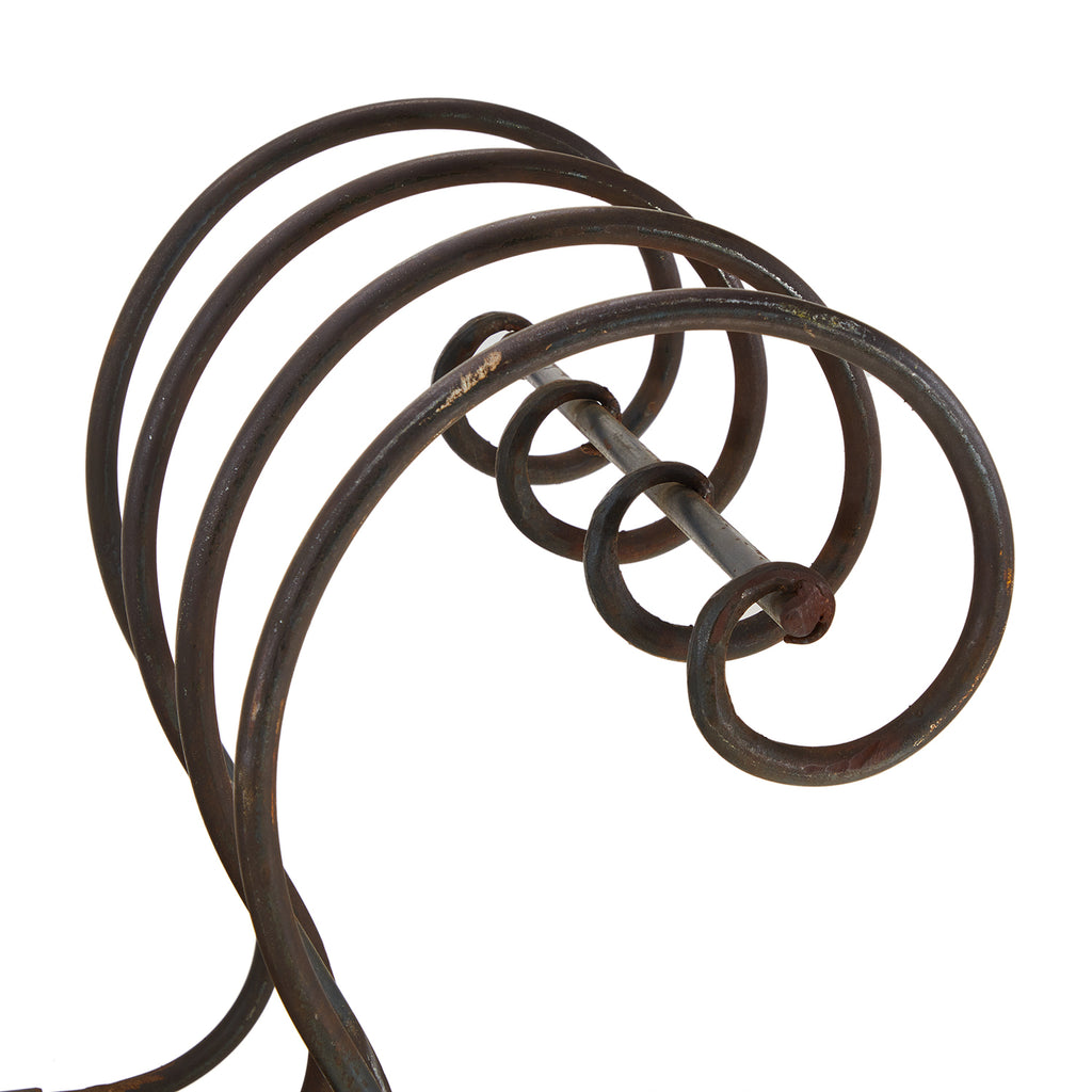 Black Iron Scroll Arm Bench
