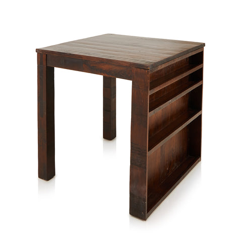 Wooden Table with Built-in Shelf