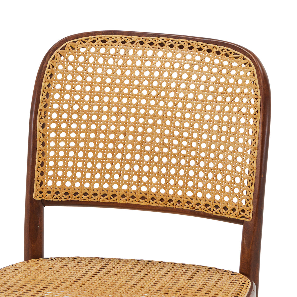 Wood & Cane Back Barstool