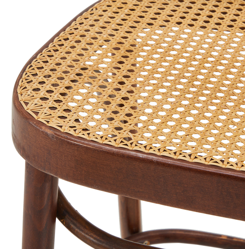 Wood & Cane Back Barstool