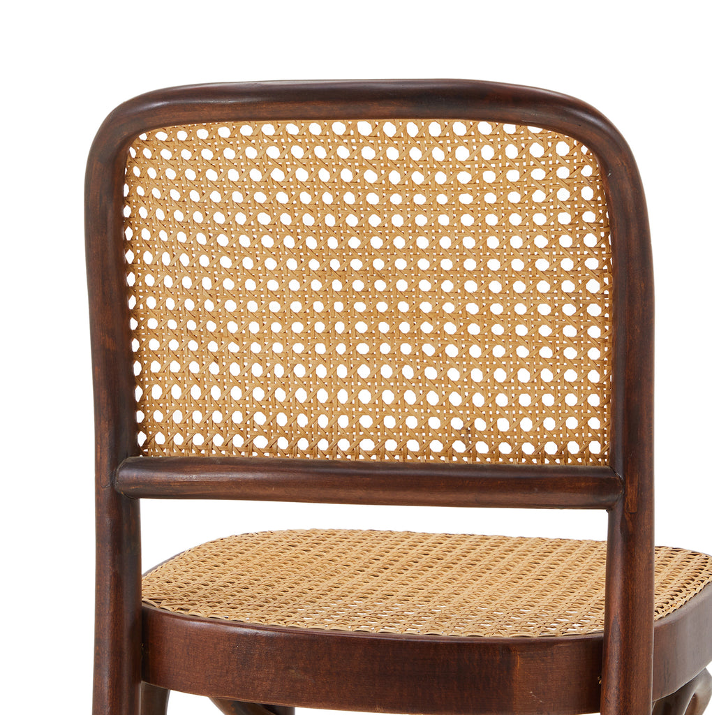 Wood & Cane Back Barstool