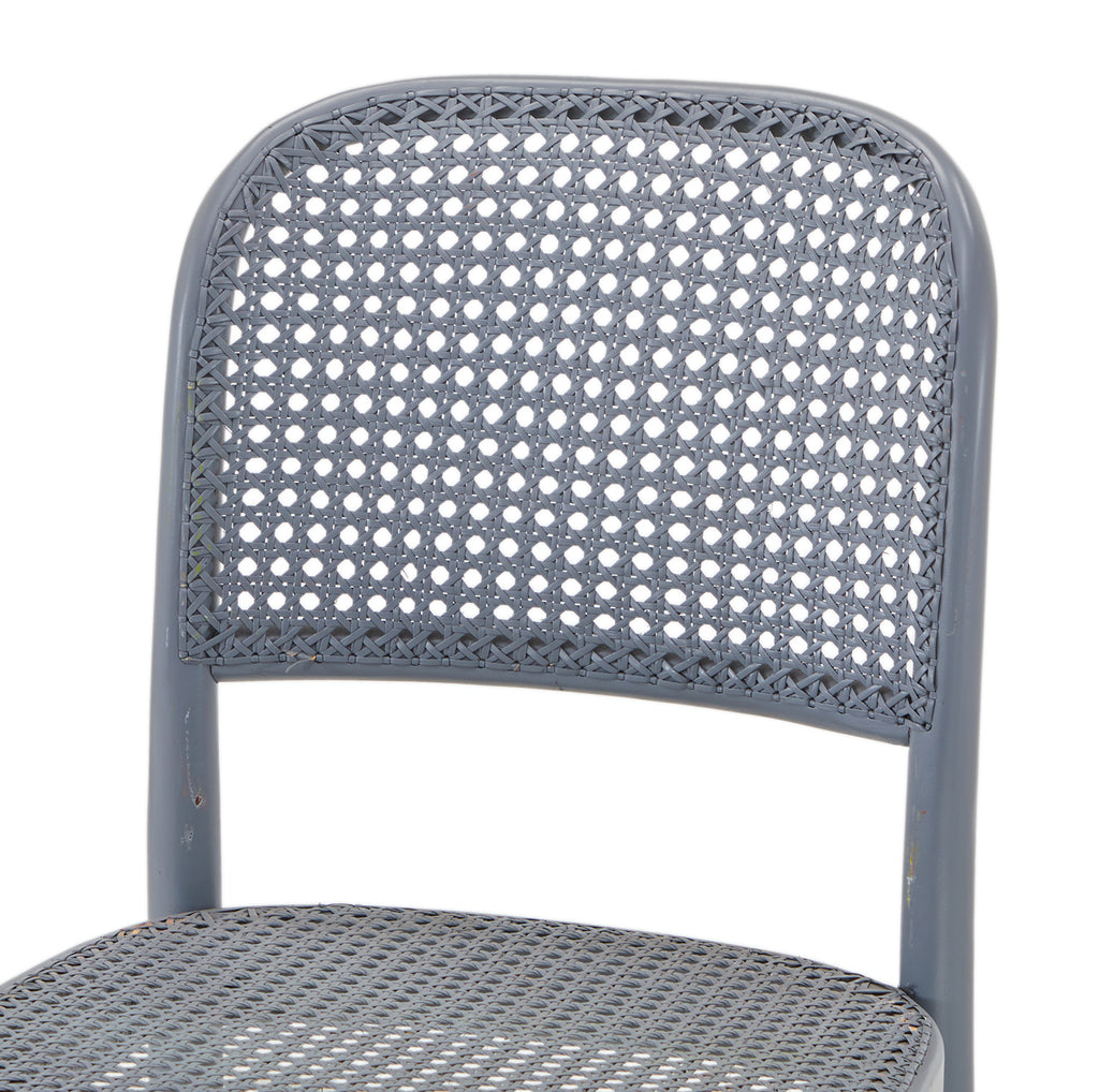 Grey Painted Cane Bar Stool