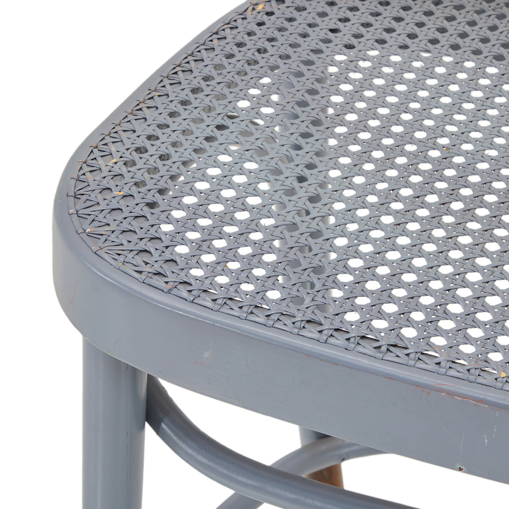 Grey Painted Cane Bar Stool