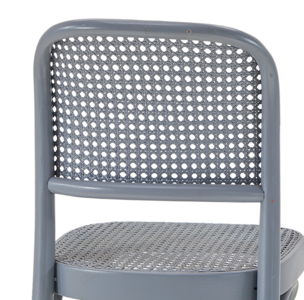 Grey Painted Cane Bar Stool
