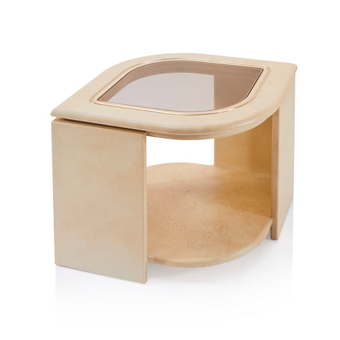 Curved Cream Side Table