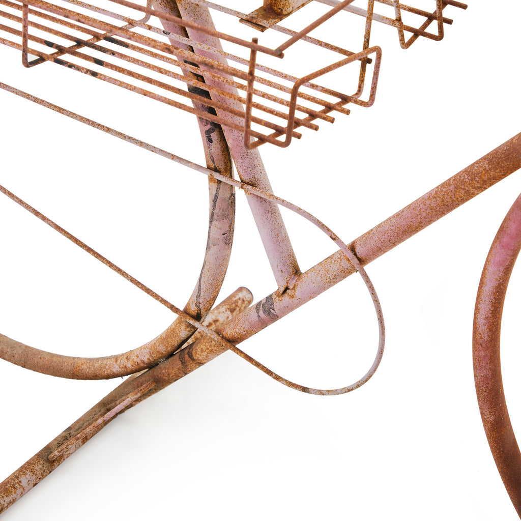 Decorative Pink Metal Bicycle Planter