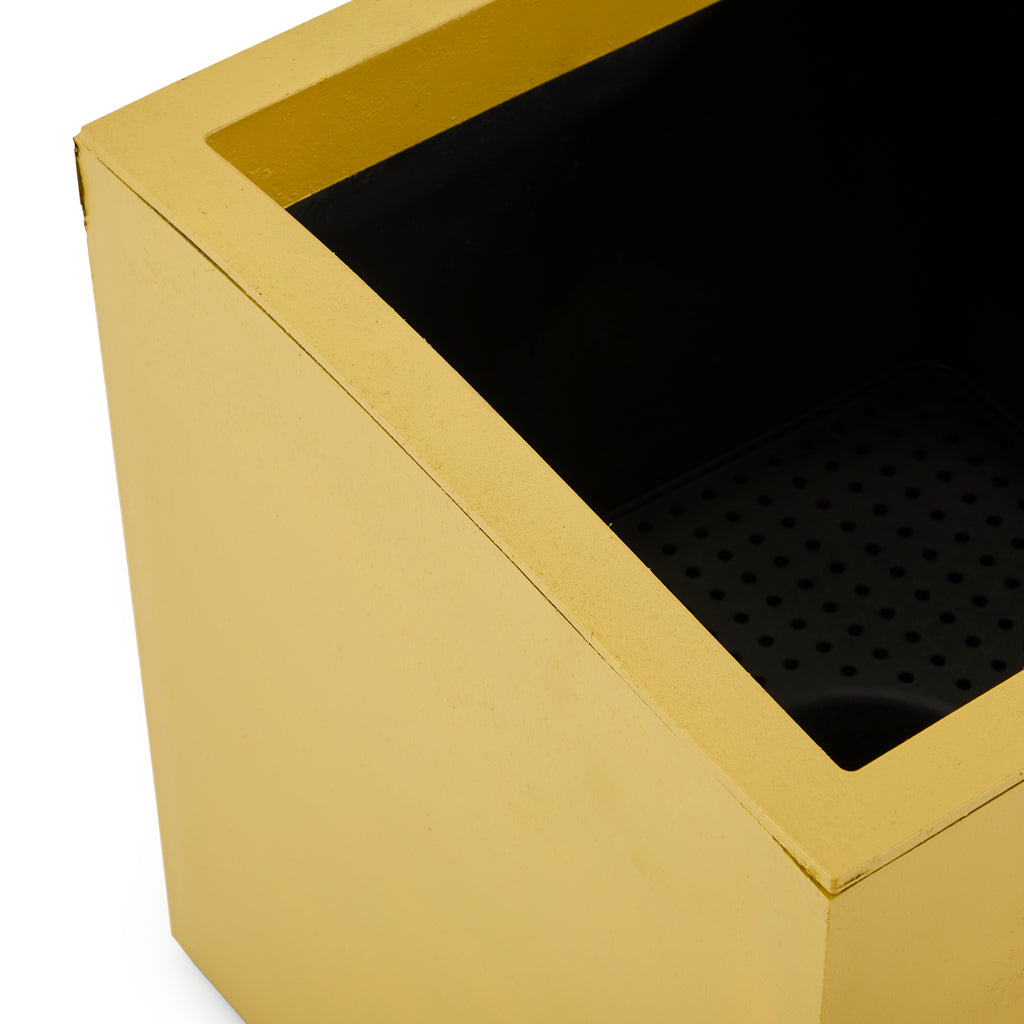 Yellow Wood Box Planter
