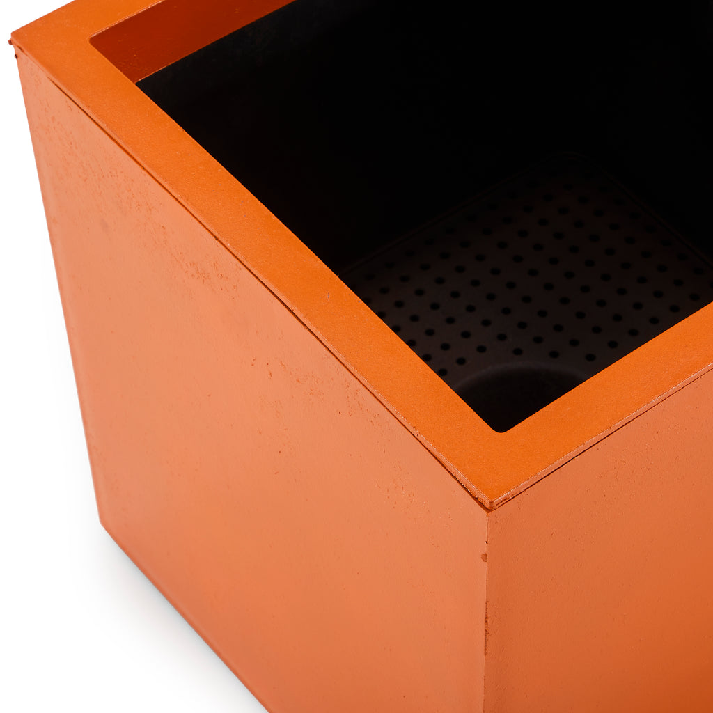 Orange Wooden Box Planter