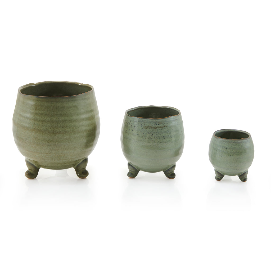 Green Medium Ceramic Planter (A+D)