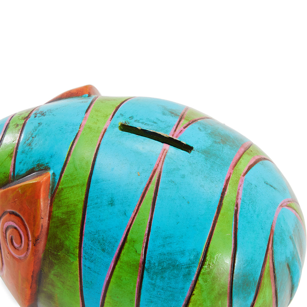 Green Ceramic Elephant Coin Bank (A+D)