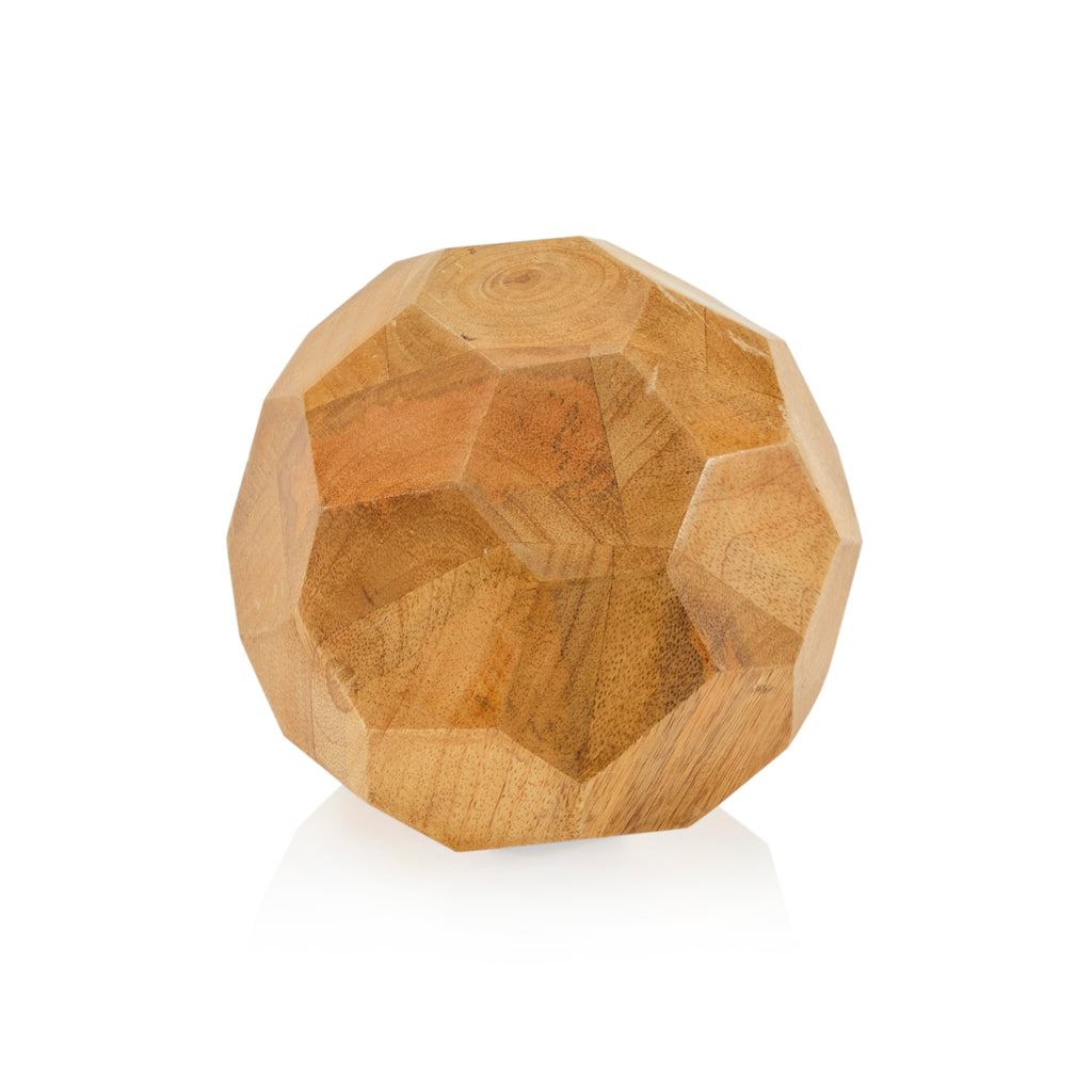 Wood Geometric Sphere Sculpture (A+D)