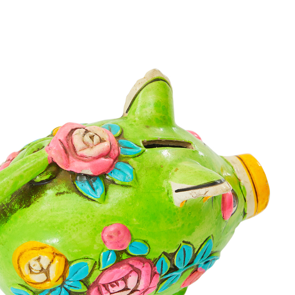 Green Ceramic Piggy Bank (A+D)