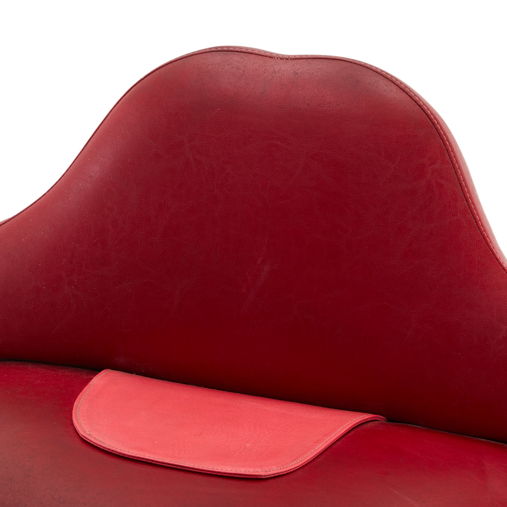 Red Leather Lips Chair With Black Base