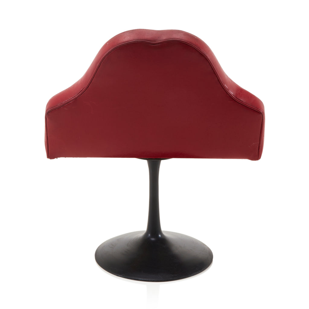 Red Leather Lips Chair With Black Base