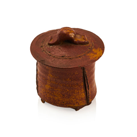 Brown & Orange Ceramic Jar (A+D)