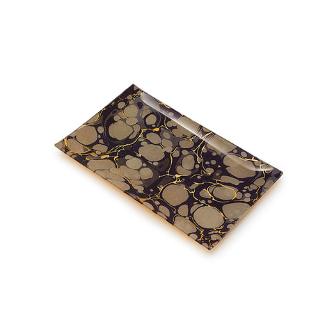 Purple & Gold Marbled Rectangular Dish (A+D)