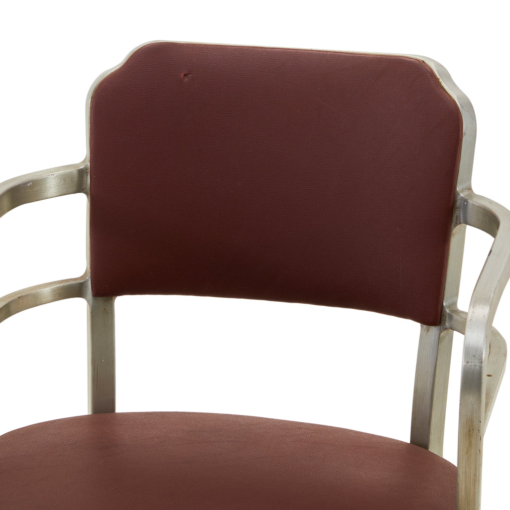 Red & Silver Dining Arm Chair