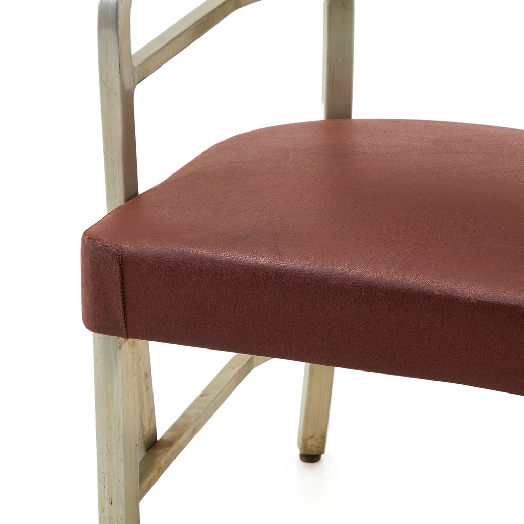 Red & Silver Dining Arm Chair