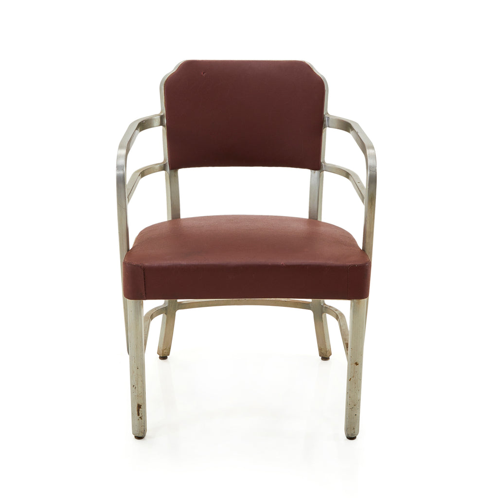 Red & Silver Dining Arm Chair