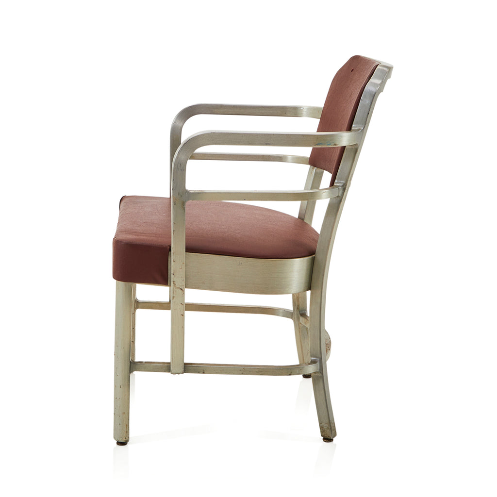 Red & Silver Dining Arm Chair