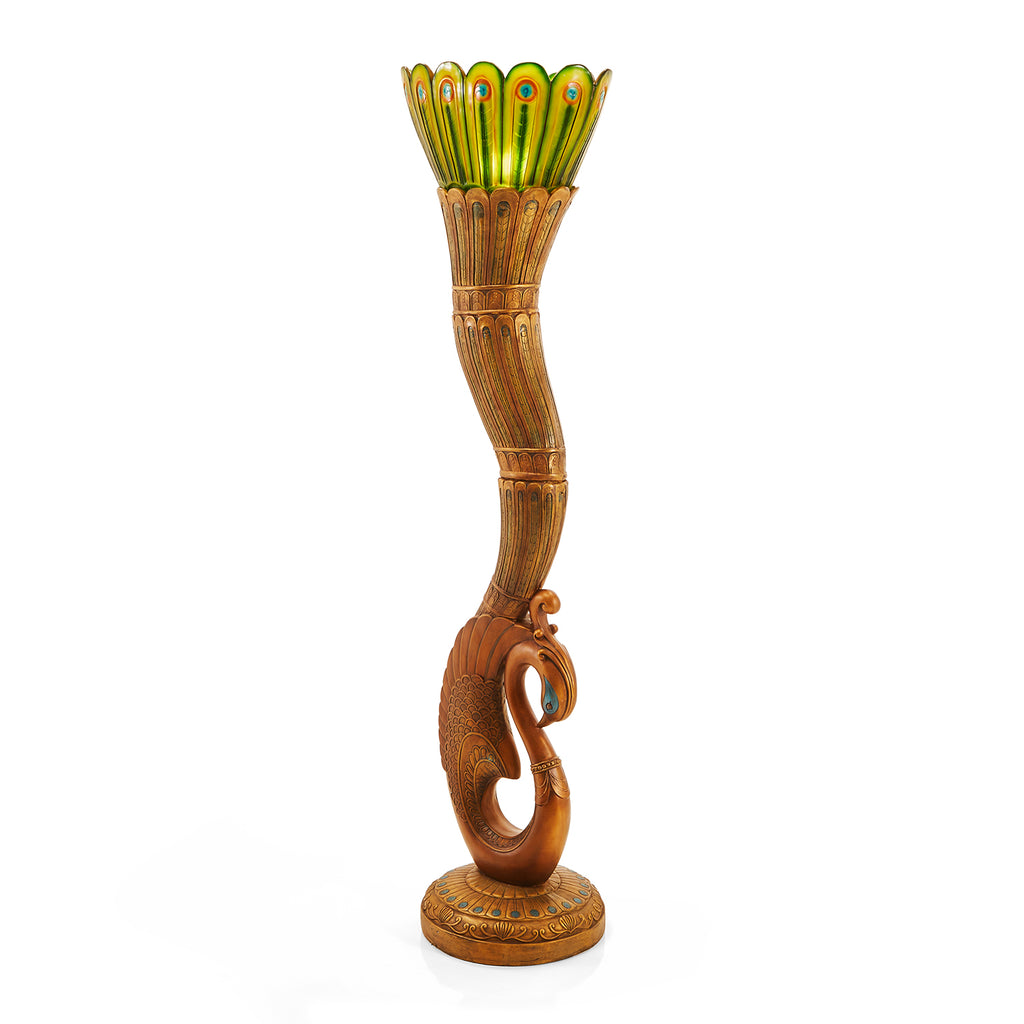 Gold Wavy Phoenix Floor Lamp