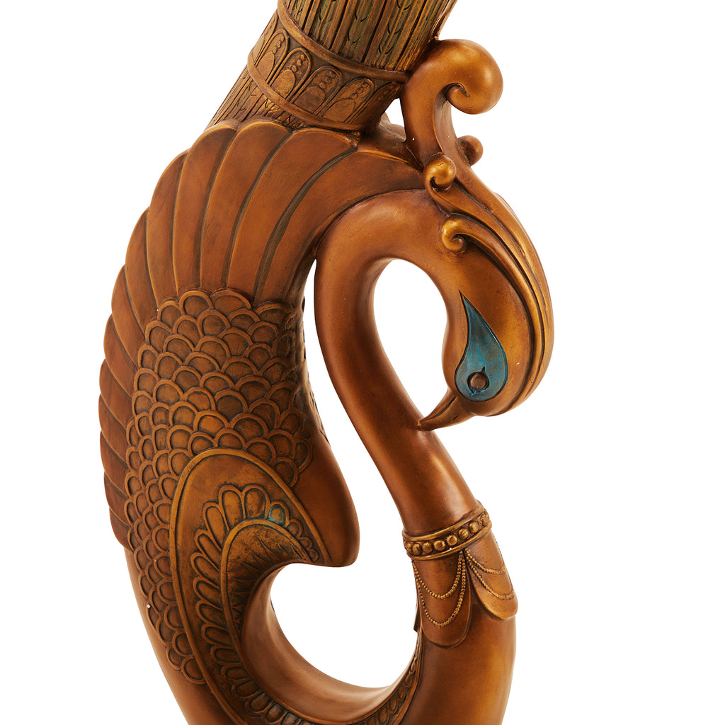 Gold Wavy Phoenix Floor Lamp