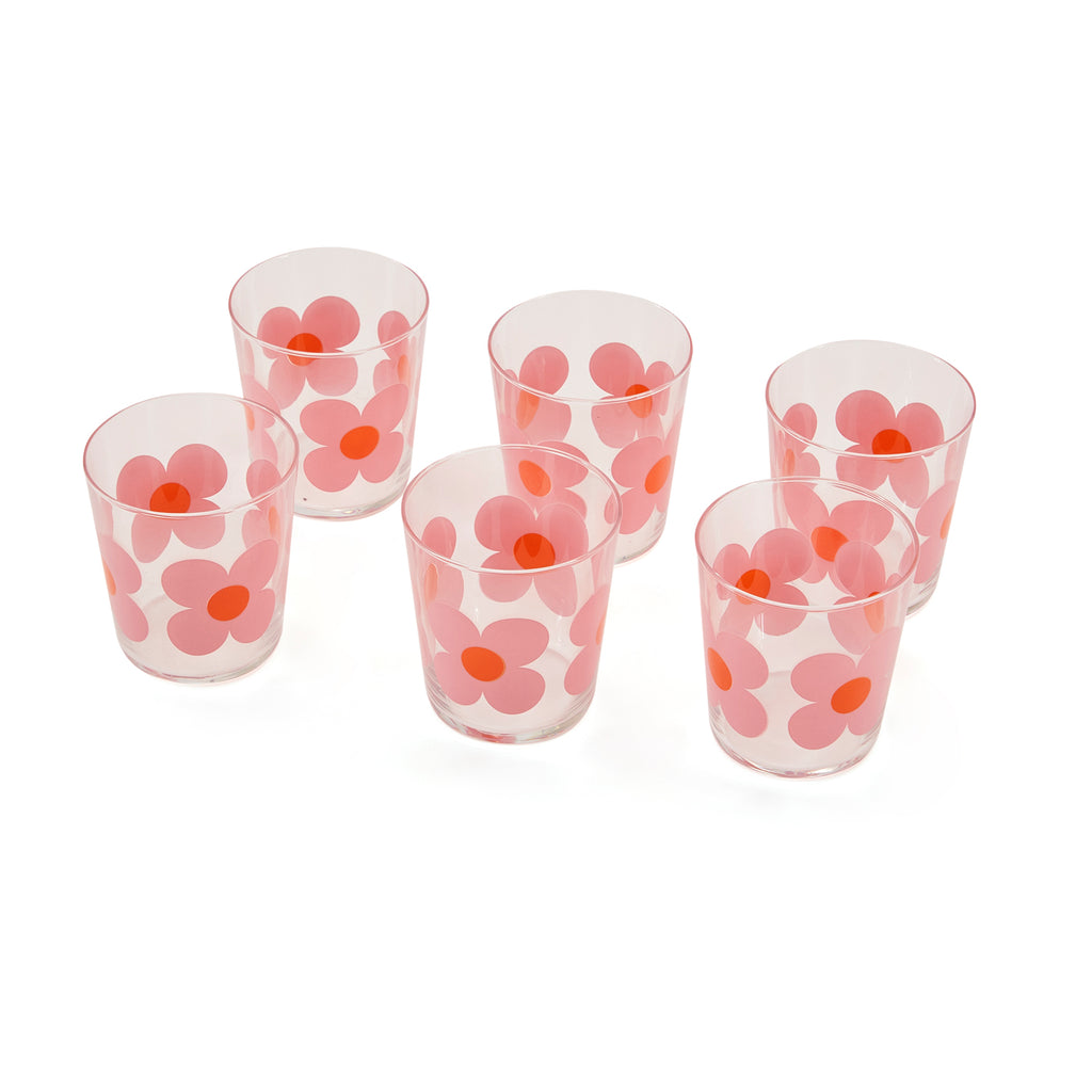 Pink Flower Glass
