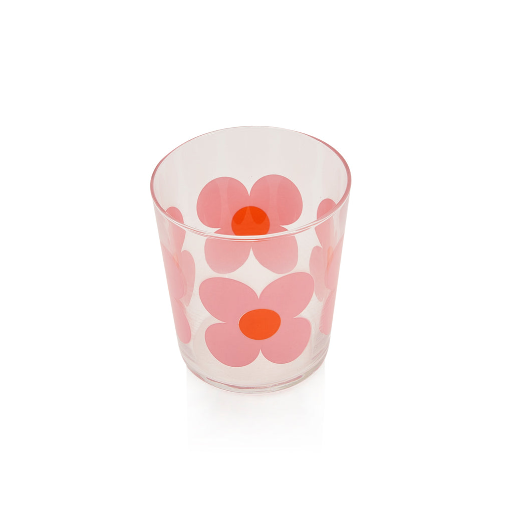 Pink Flower Glass