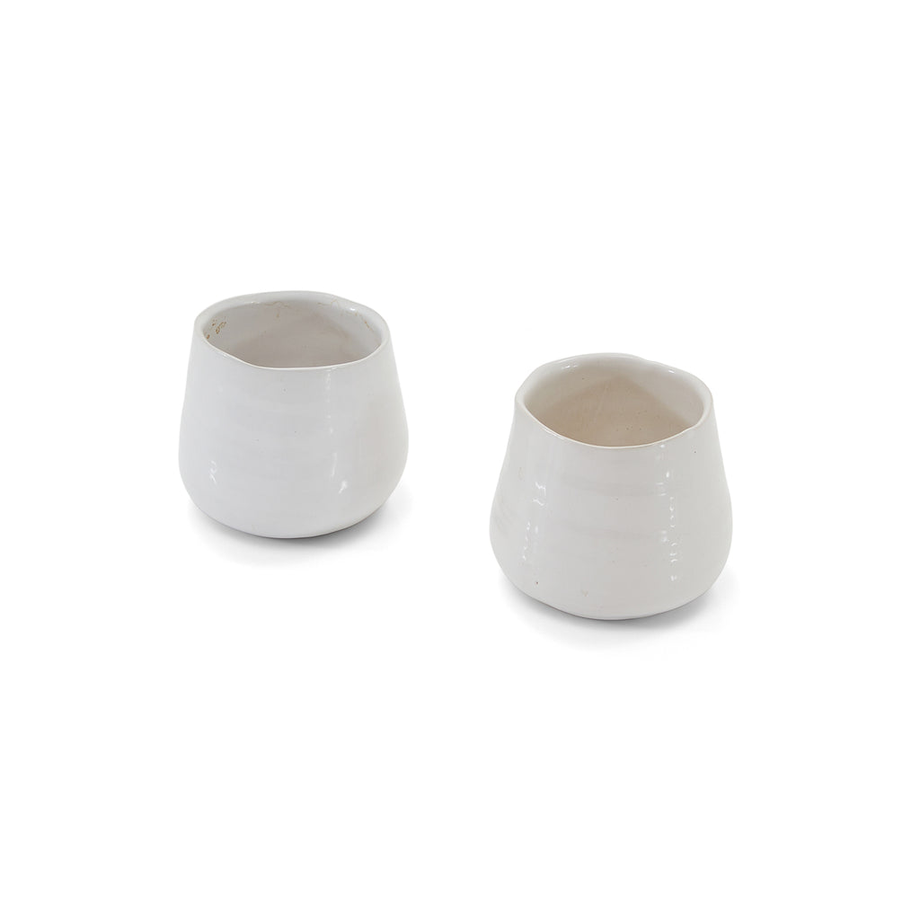 White Handmade Ceramic Cup (A+D)