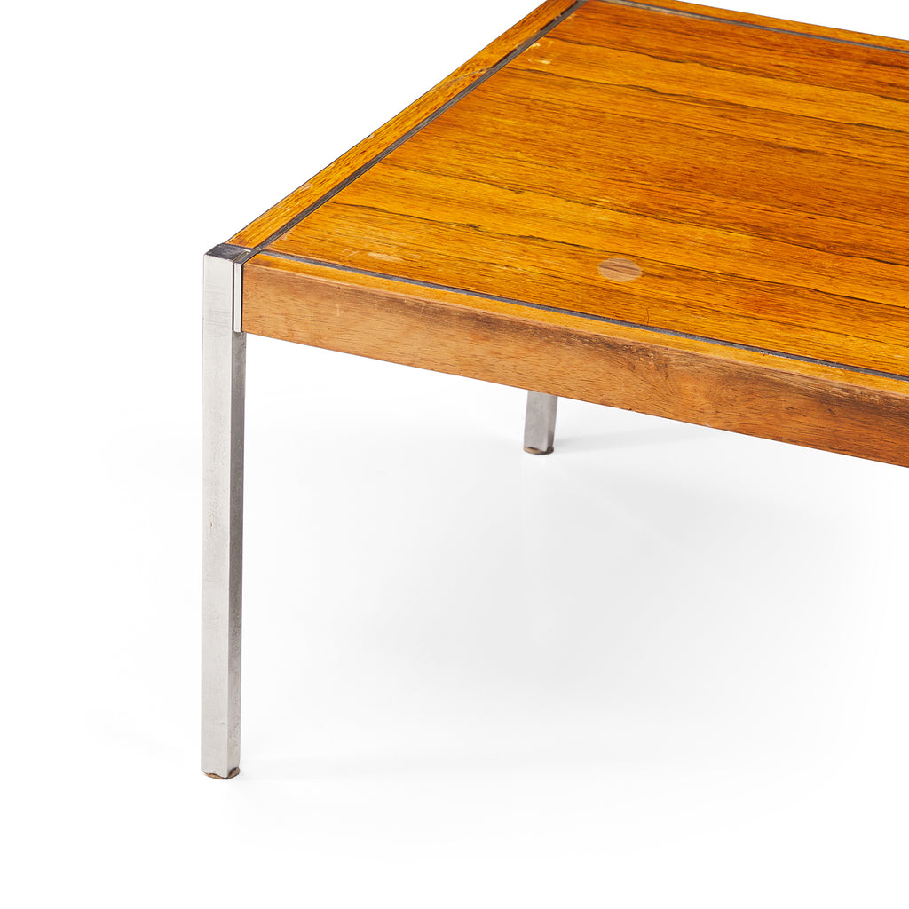 Wood Coffee Table with Chrome Legs