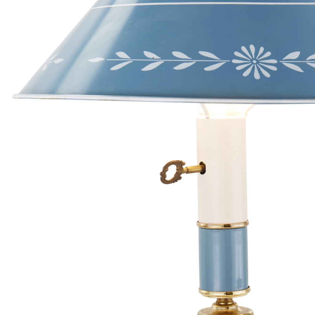 Vintage Blue and Gold Tin Tole Lamp
