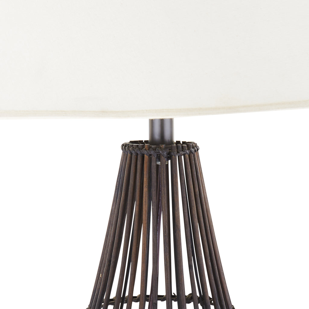 Dark Rattan Table Lamp