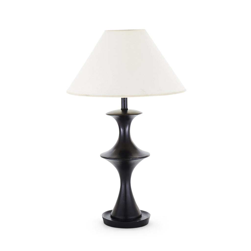 Black Wavy Tiered Table Lamp
