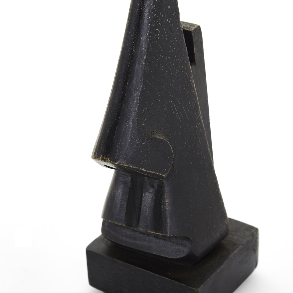 Black Wooden Nose Sculpture