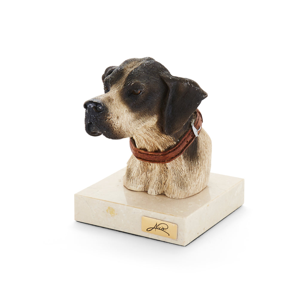 Black & White Dog with Collar Bust